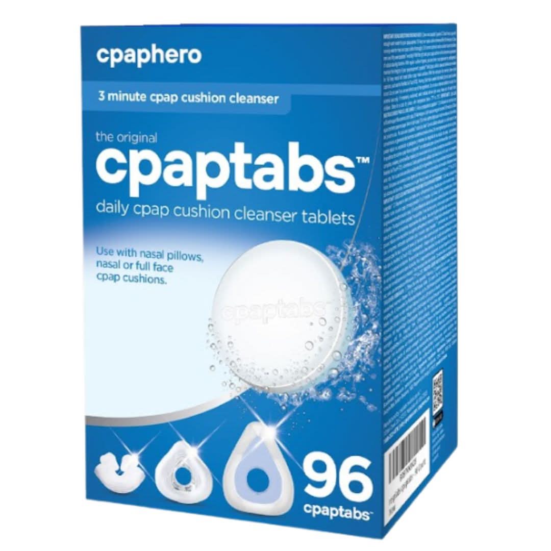 CPAP Tabs (SKU: CHTAB) for effective daily cleaning of CPAP mask cushions, removing dirt and buildup to ensure optimal hygiene and comfort.
