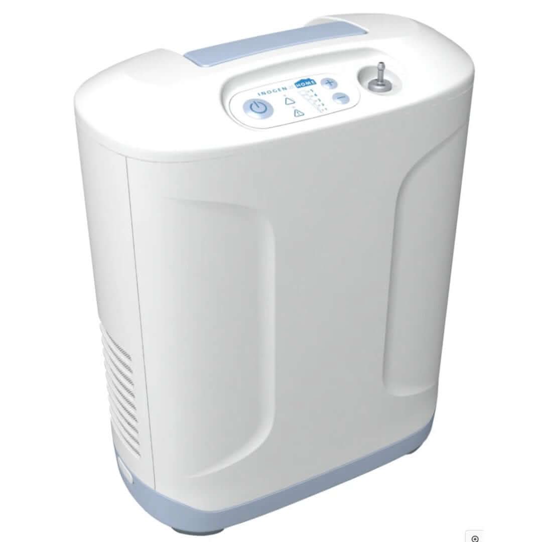 The Inogen At Home Oxygen Concentrator is a reliable and lightweight stationary oxygen concentrator designed for home use. Weighing in at just 18 pounds, the Inogen at Home offers continuous flow oxygen in a range of 1 to 5 settings. Inogen At Home is one of the lightest home oxygen concentrators available. It’s significantly lighter than many other home concentrators in use today.