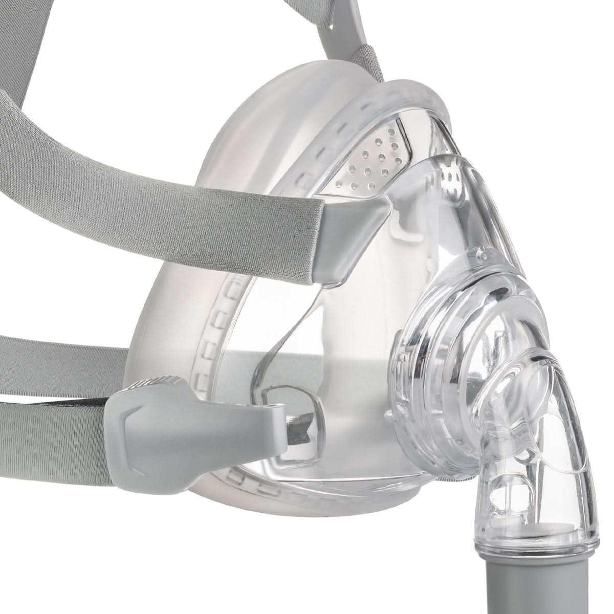 The Siesta Full Face Mask from 3B Medical has a lightweight frame and eliminates forehead support providing a clear line of sight, so you'll hardly know it's there. This FitPack includes Small, Medium & Large Full Face Cushions so you can try each one and find your best fit right out of the box.