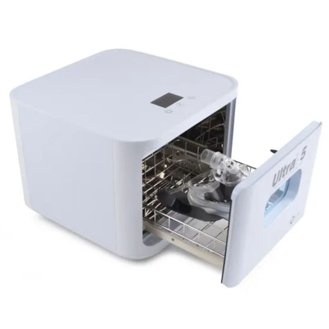 Ultra-5 Ultraviolet Disinfector The Roscoe Ultra-5 Ultraviolet Disinfector uses the natural disinfecting power of UV-C light to destroy common viruses and bacteria. It effortlessly disinfect your CPAP supplies and equipment with the FDA-registered Ultra-5 Ultraviolet Disinfector. Without using harmful ozone or harsh chemicals, the Ultra-5 bathes your supplies in germicidal UV-C light, killing up to 99.99% of common bacteria and viruses in just five minutes.