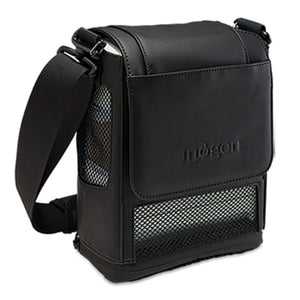 Black Inogen One G5 Carry Bag made of durable polyester with adjustable strap for portable oxygen concentrator protection