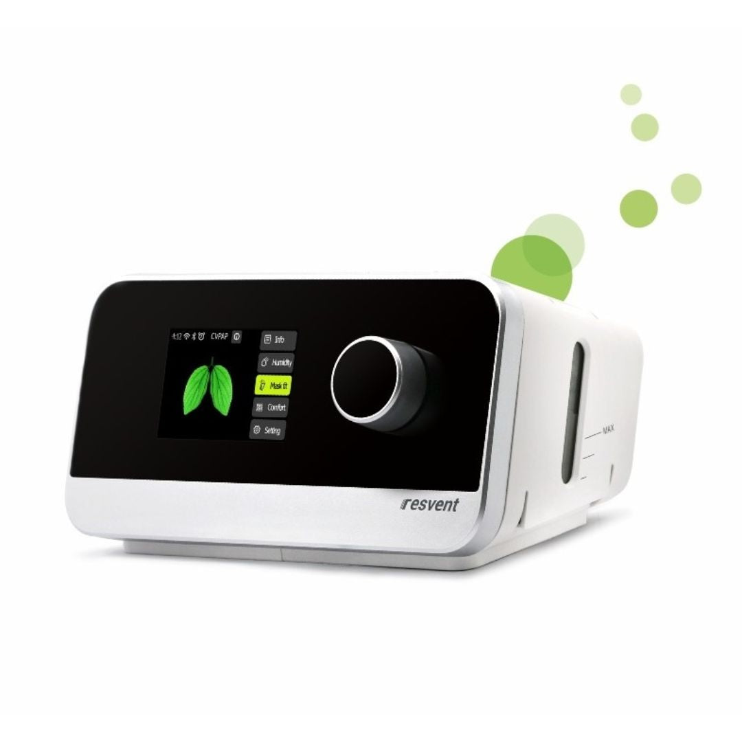 The Resvent iBreeze is an automatic CPAP machine designed to ease the symptoms of obstructive sleep apnea.