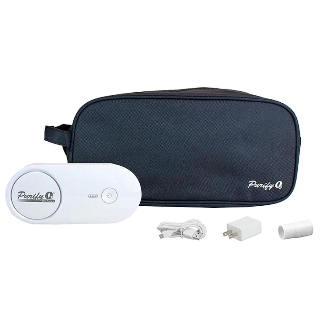 The only all-in-one solution on the market.  .  The Purify O3 Elite kit includes everything needed to disinfect  including: Purify O3 Elite sanitizer, charging cable with plug, tubing adapter and a dual-purpose storage and sanitizing case.