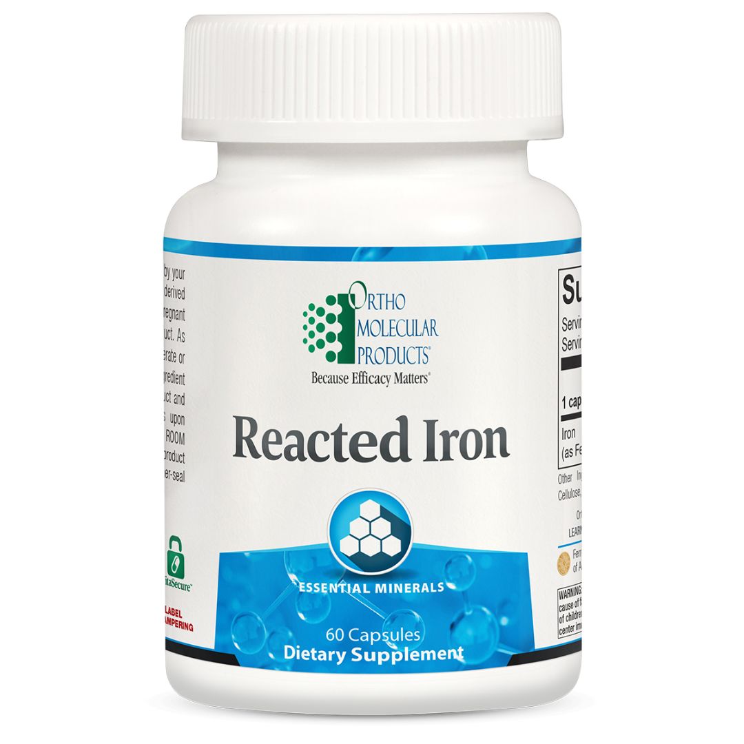 Reacted Iron includes high-concentration, gentle iron to support energy production and a variety of other protocols.