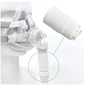 CPAP mask connected to ResMed AirMini using universal adapter