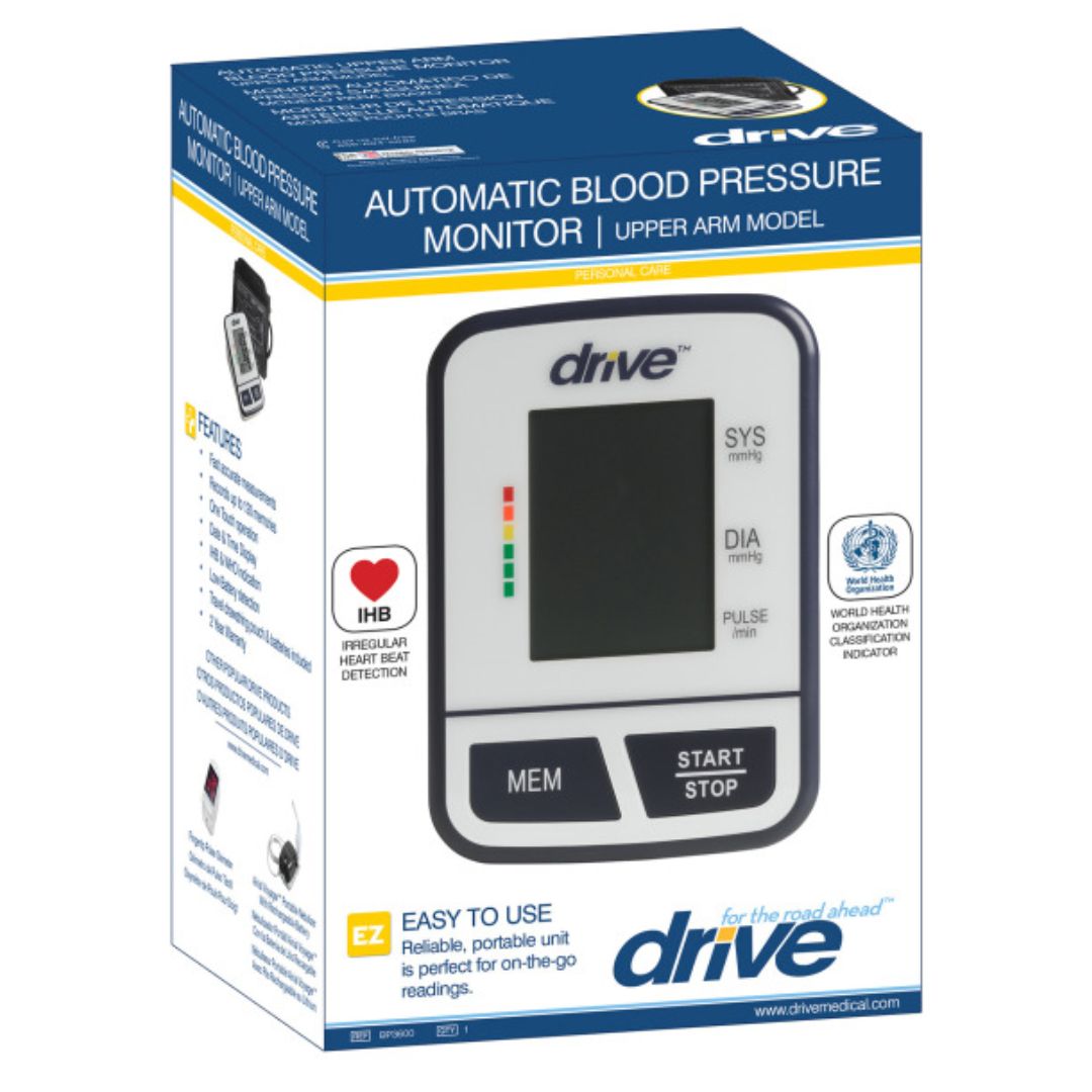 Economy Automatic Blood Pressure Monitor, Upper Arm - Accurate, easy-to-use device with large display and memory storage for home and travel use.